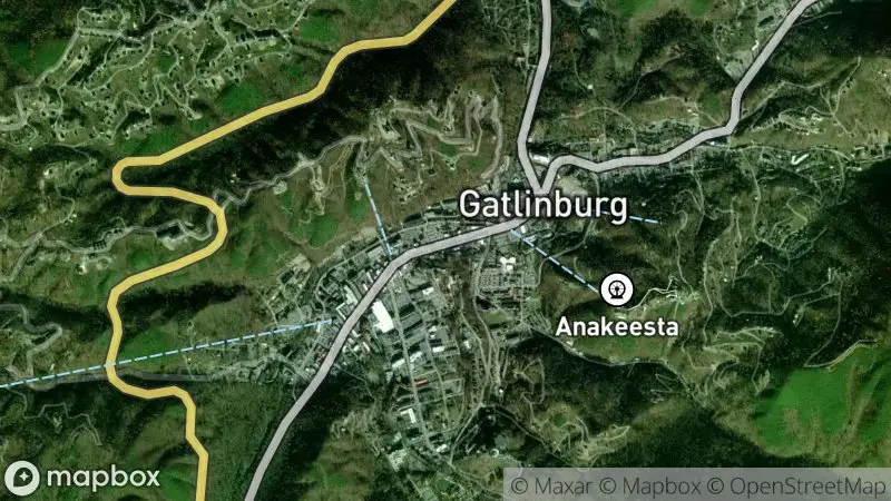 Map of where the Gatlinburg Space Needle Webcam webcam is
