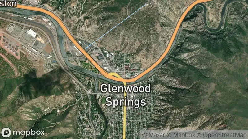 Map of where the Glenwood Springs Kayak Park Wave webcam is