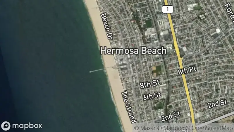 Map of where the Hermosa Beach Pier webcam is