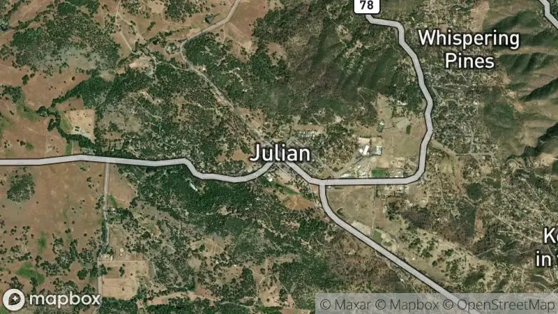 Map of where the Julian webcam is