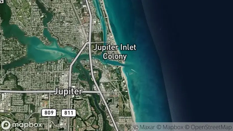 Map of where the Jupiter Inlet Cam webcam is
