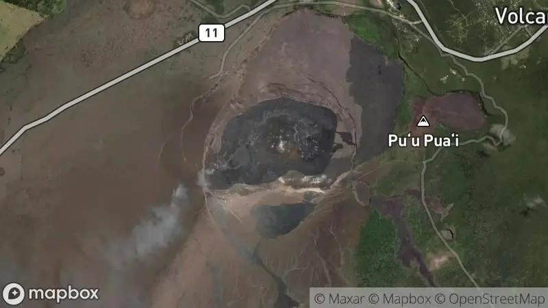 Map of where the Kilauea Volcano webcam is