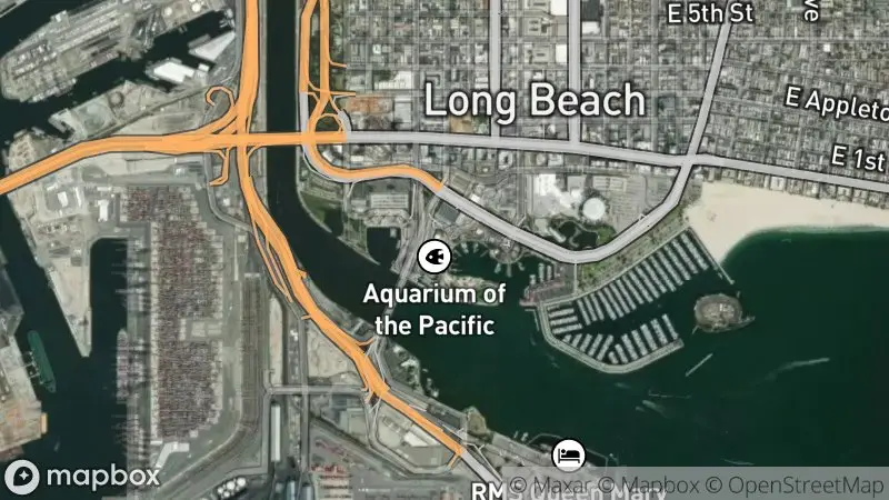 Map of where the Long Beach Harbor webcam is