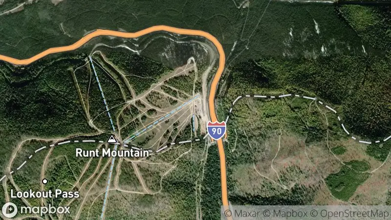 Map of where the Lookout Pass webcam is
