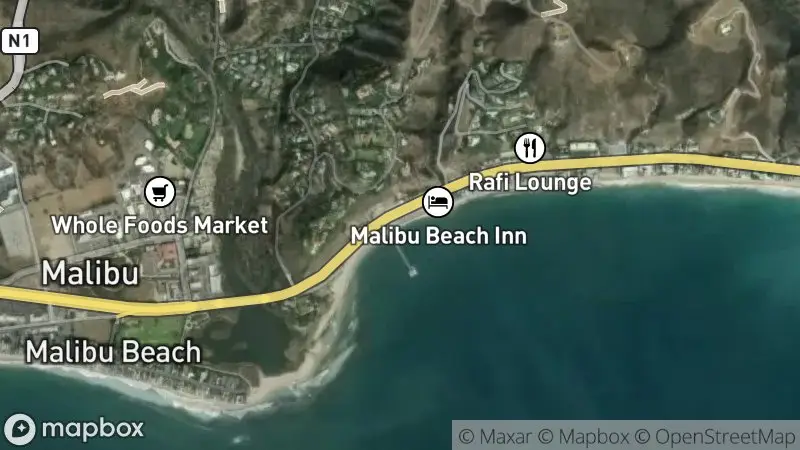 Map of where the Malibu Point webcam is