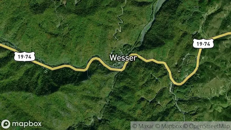 Map of where the Nantahala River at NOC webcam is