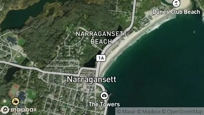 Map of where the Narragansett Surf Cam webcam is