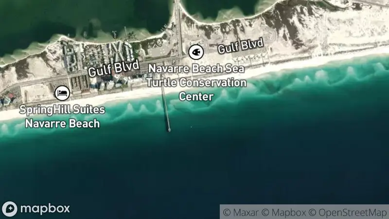 Map of where the Navarre Beach & Pier 4K Cam webcam is