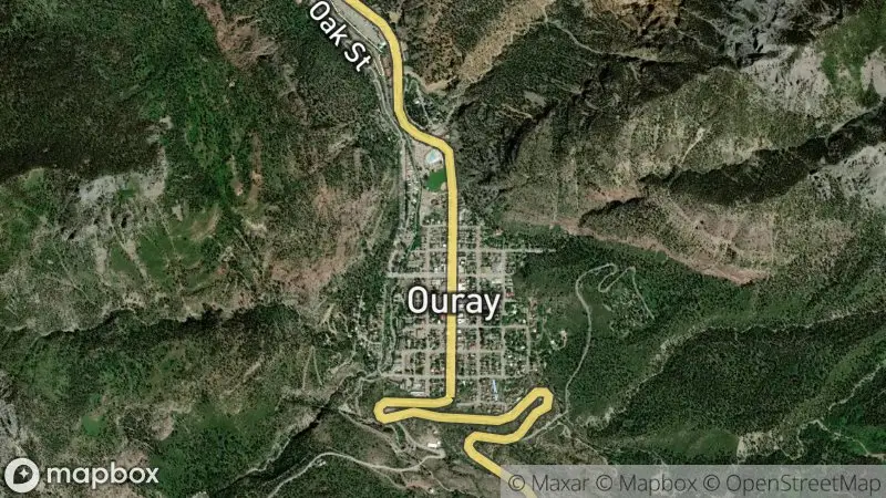 Map of where the Ouray Trail Conditions Cam (Colorado West Jeeps) webcam is