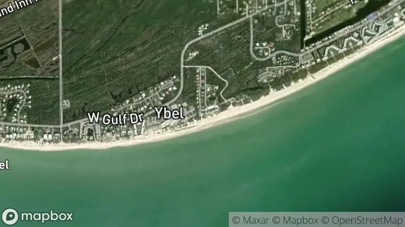 Map of where the Sanibel Island Beach webcam is