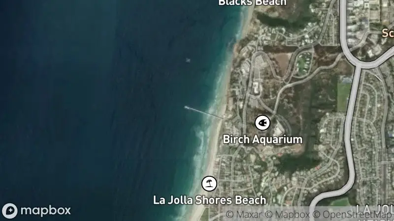 Map of where the Scripps Pier Underwater webcam is