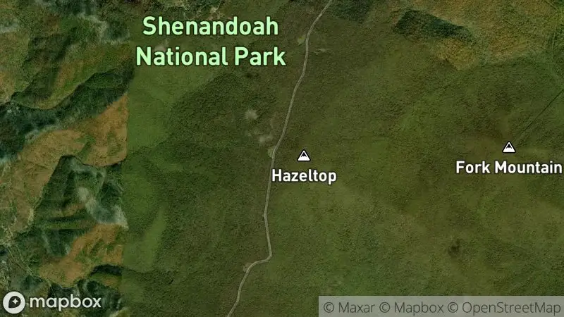 Map of where the Shenandoah Mountain View webcam is