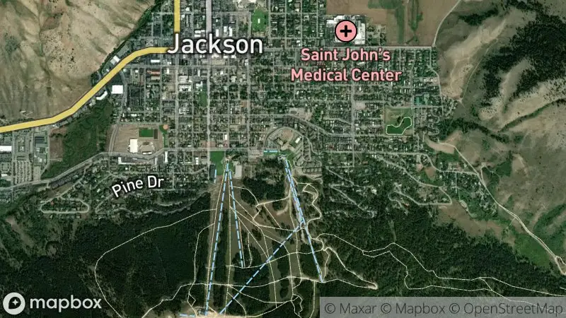 Map of where the Snow King Mountain webcam is