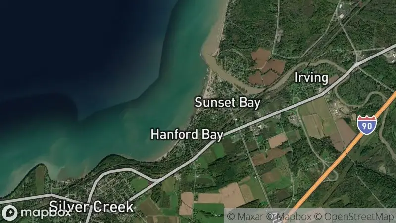 Map of where the Sunset Bay, Lake Erie webcam is