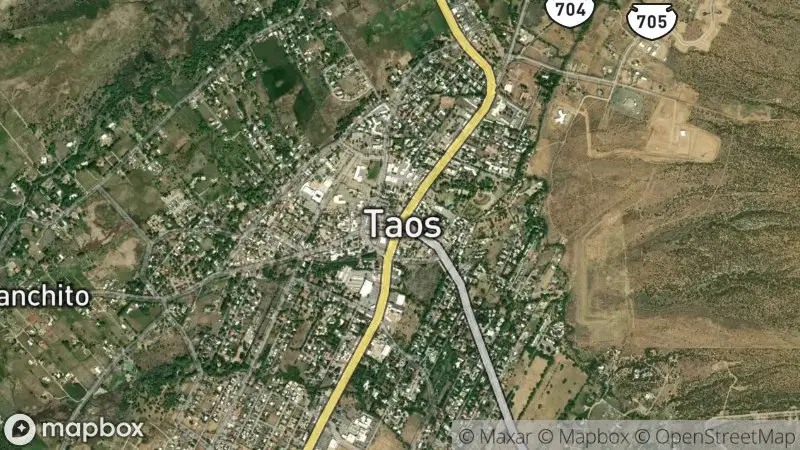 Map of where the Taos Plaza Live Cam webcam is