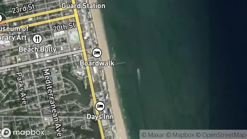 Map of where the Virginia Beach Fishing Pier Cam webcam is
