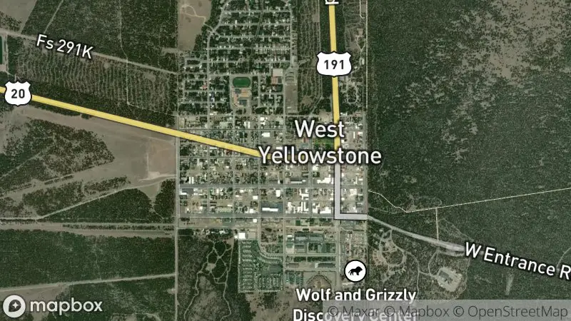 Map of where the West Yellowstone Webcams webcam is