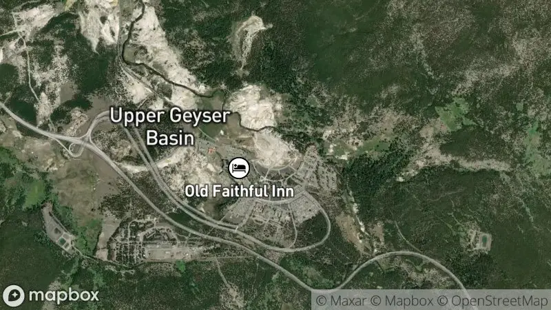 Map of where the Old Faithful Live Stream (Yellowstone) webcam is