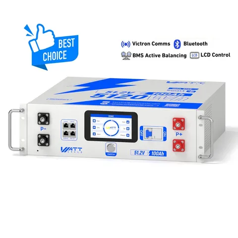 WattCycle 48V 100Ah 5.12kWh Server Rack Battery (BYD Cells)