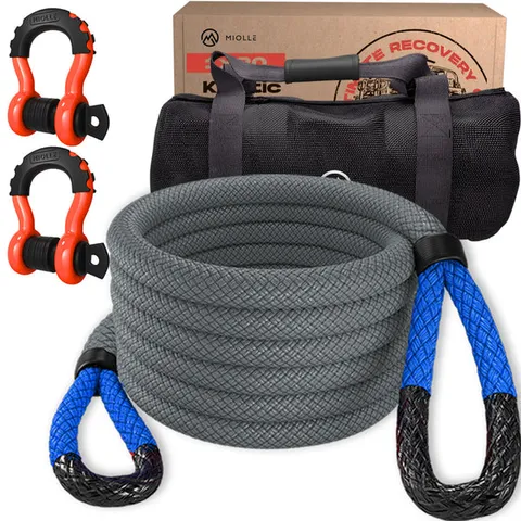 Miolle Kinetic Recovery Rope 1" x 30' (with 2 Soft Shackles)