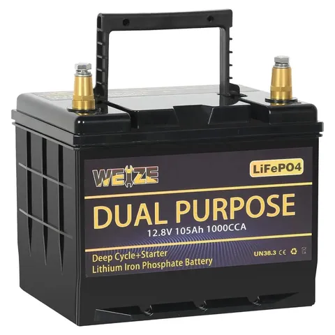 WEIZE 12V 105Ah 1000CCA Dual Purpose LiFePO4 Battery (Group 31)