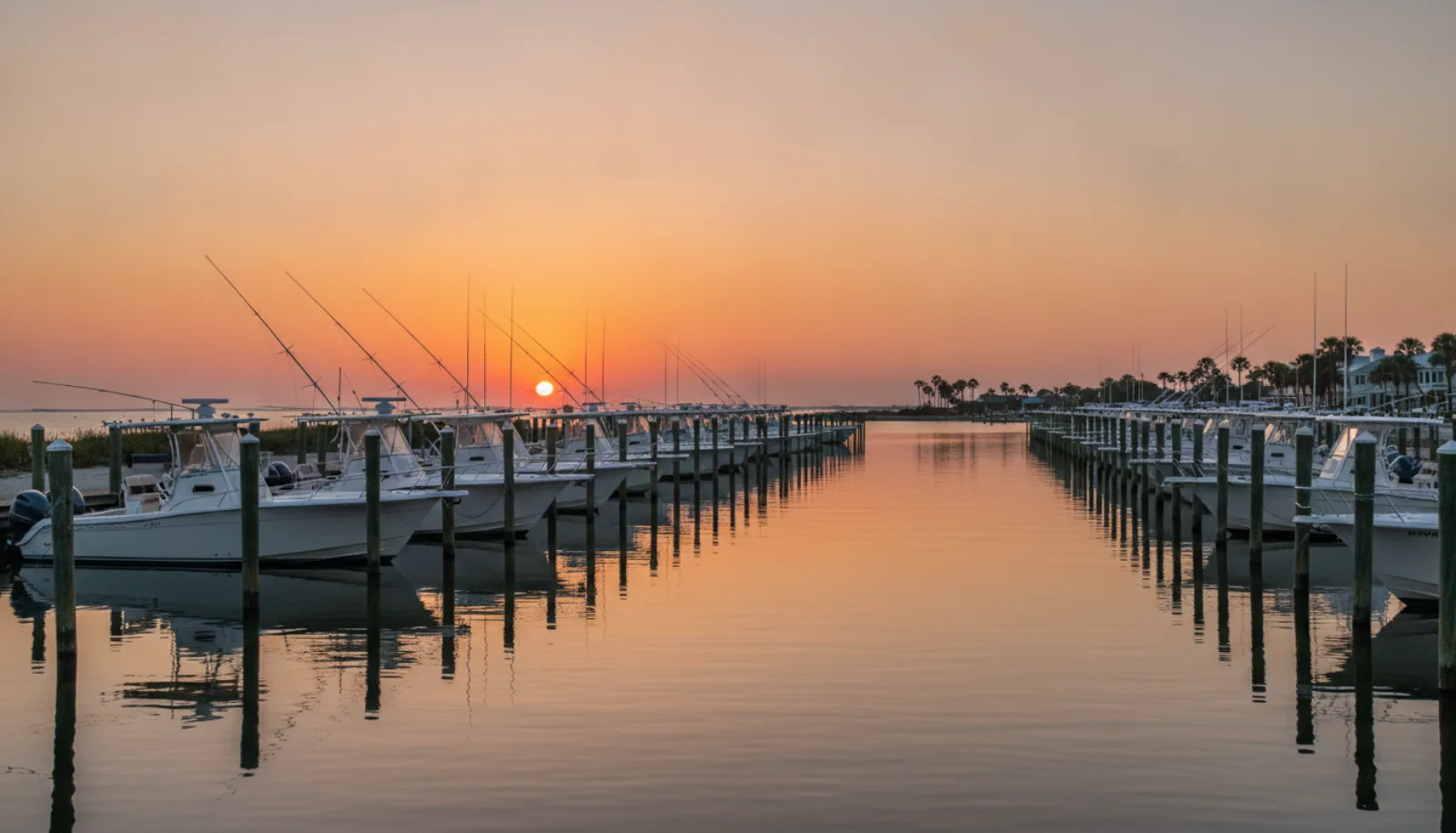 The harbor before the boats leave