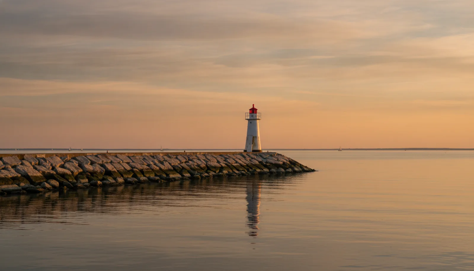 A harbor beacon at the creek mouth