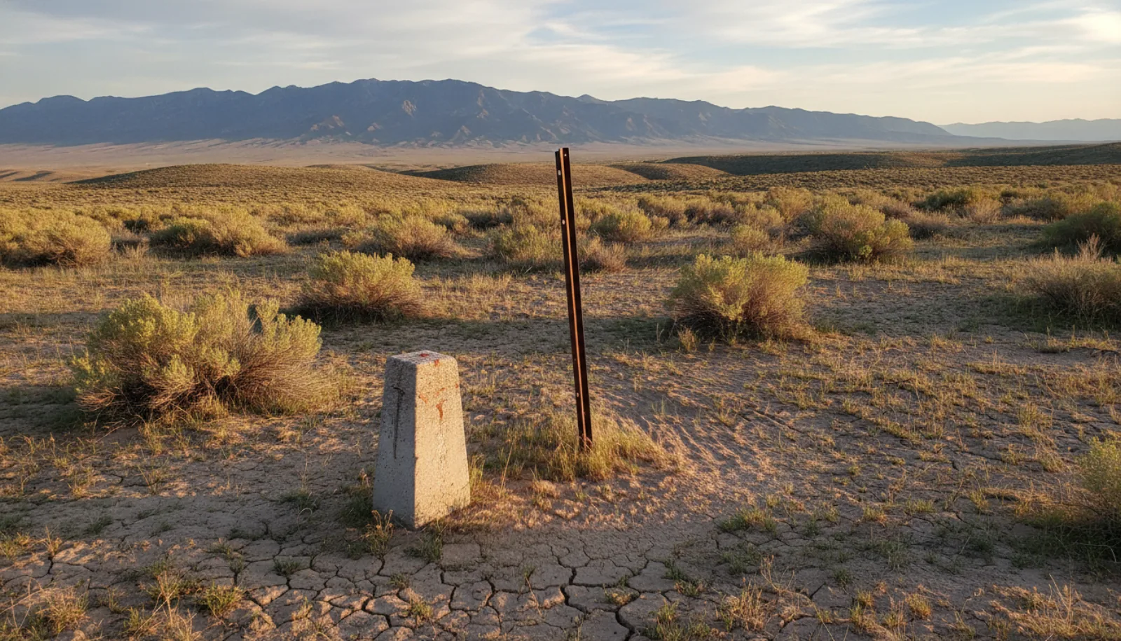 A surveyed corner on a parcel line