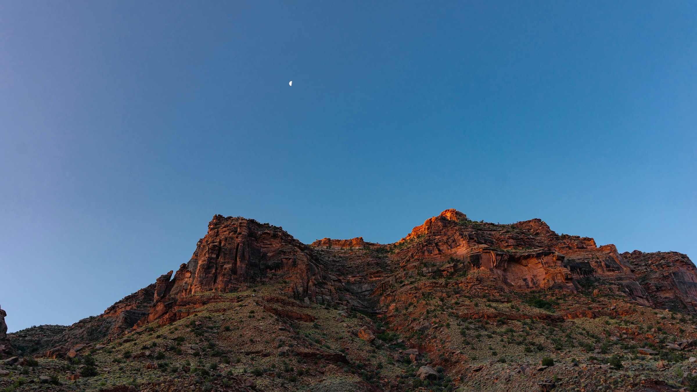 The butte above the park at last light