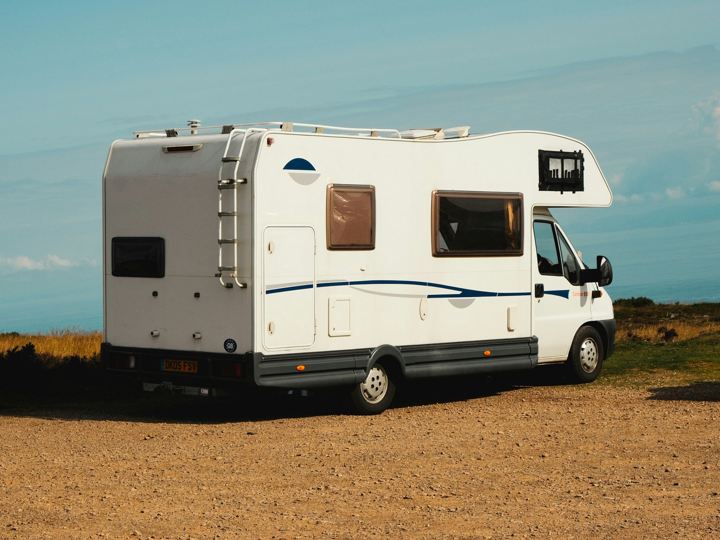 A rig settled on a level gravel site