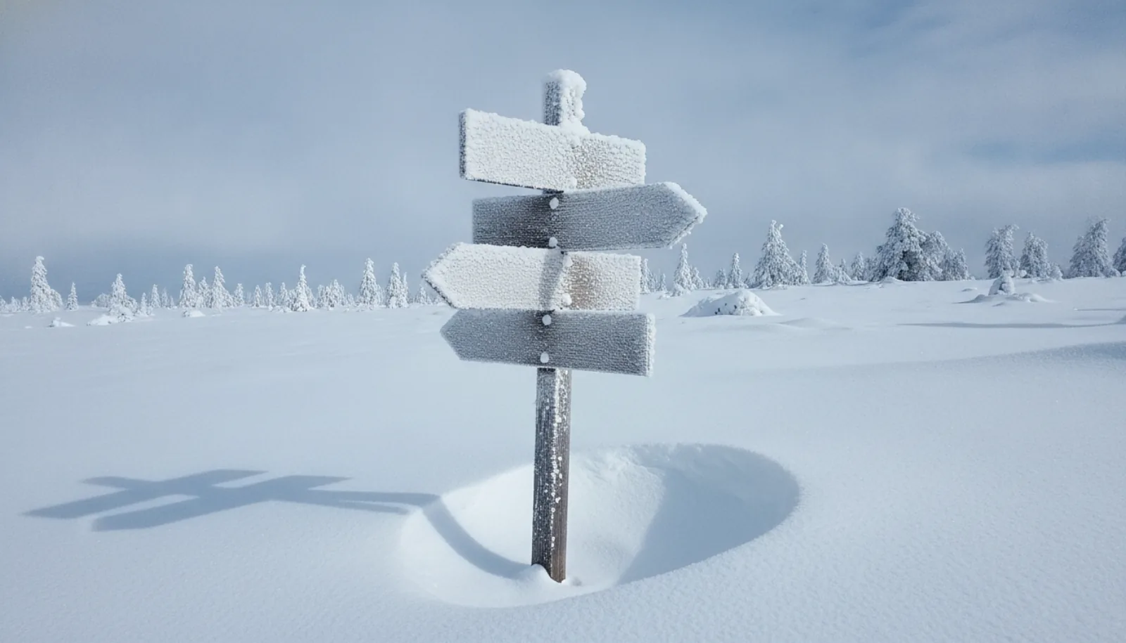 A junction post up on the ridge
