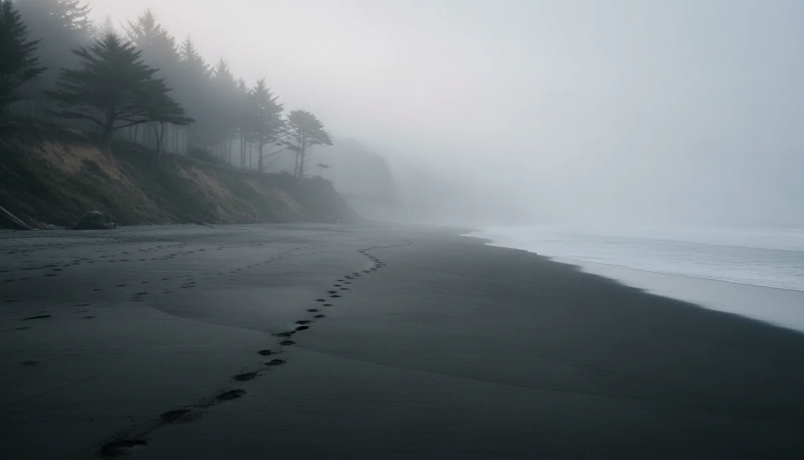 Mist on the beach before the first session